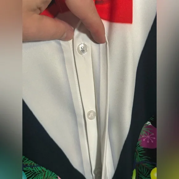 Atlanl Christmas Tuxedo Print Button Down Shirt Men’s XXL Holiday Party - Picture 3 of 12